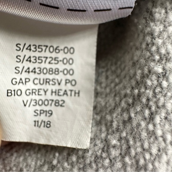 Gap Pullover Sweatshirt Womens M Cursive Logo Crewneck Striped Sleeve Y2K Retro - Picture 9 of 10